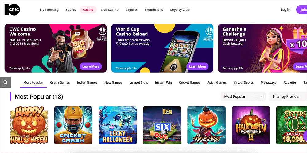 Official Site of 10cric Casino