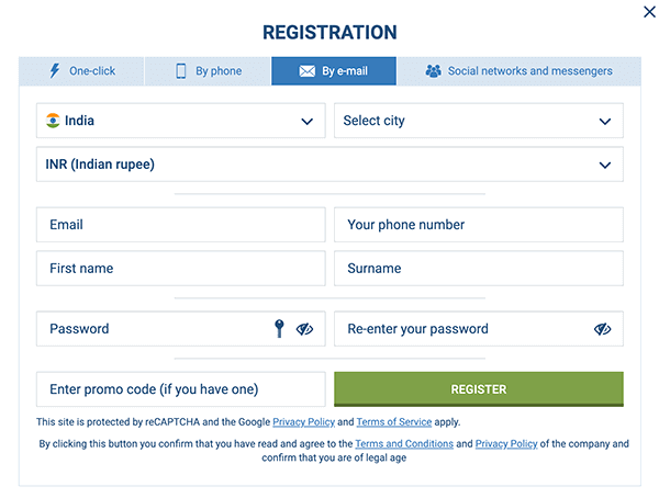 1хВеt Rеgіѕtrаtіοn Fοrm