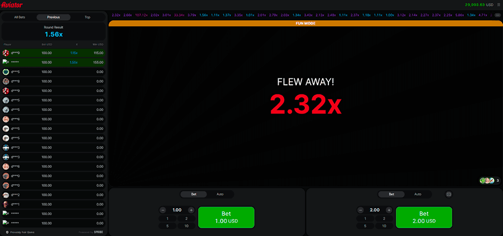 Aviator crash screen