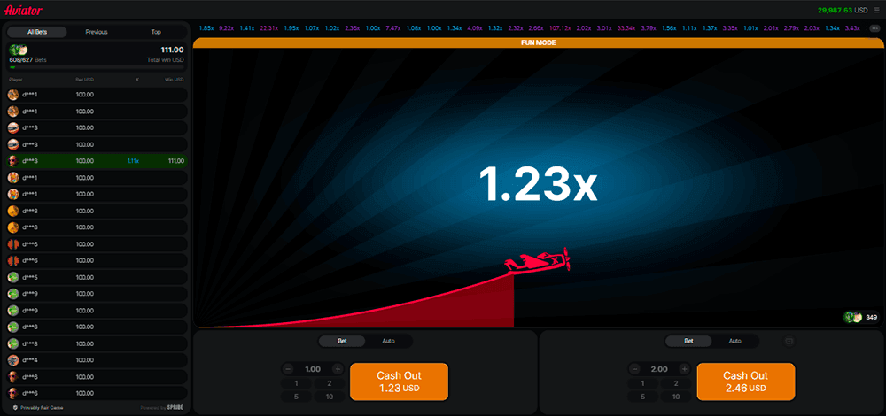 Aviator gameplay with bet accepted