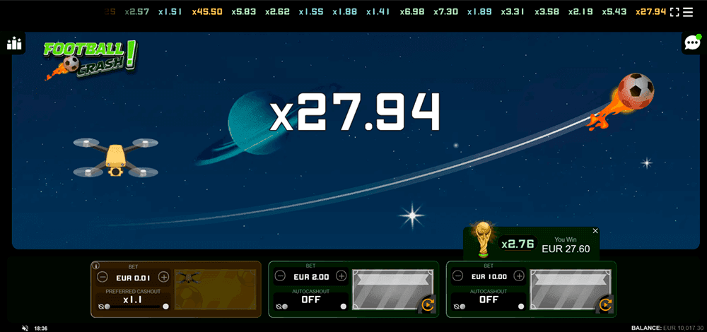 Football Crash gameplay