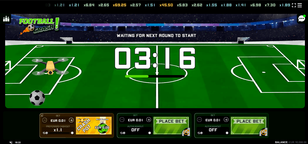 Football Crash main screen
