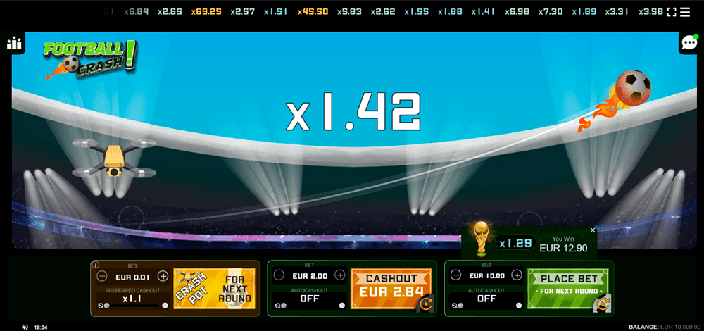 Football Crash win screen