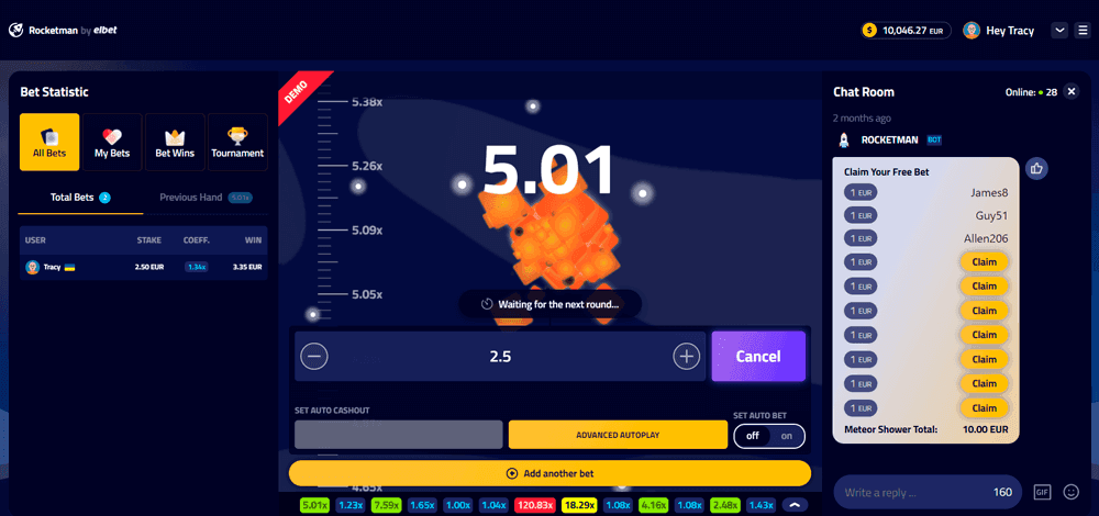 Rocket Man crash screen