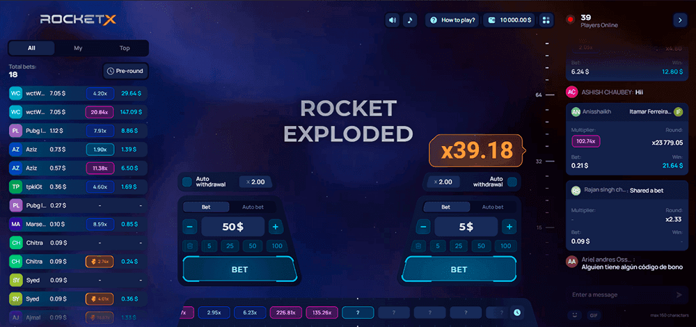 Rocket X crash screen