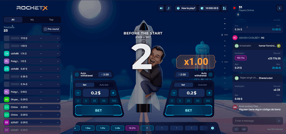 Rocket X place the bets