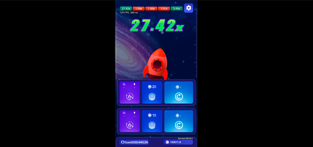 Rocket Crash crash screen