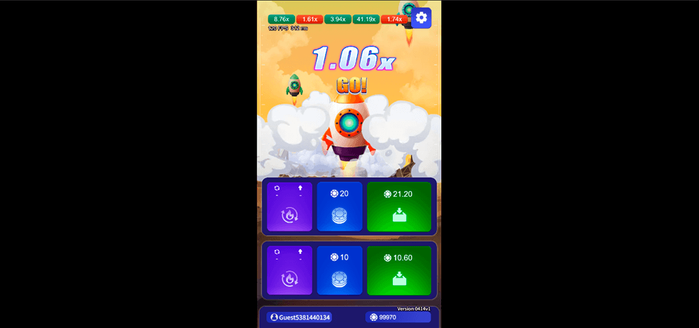 Rocket Crash main screen